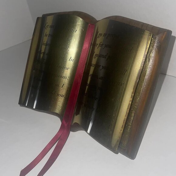 HOME INTERIORS BIBLE METAL & WOOD, HANGS AND SITS~ JOHN 14:1-3 verse VINTAGE - Picture 5 of 5